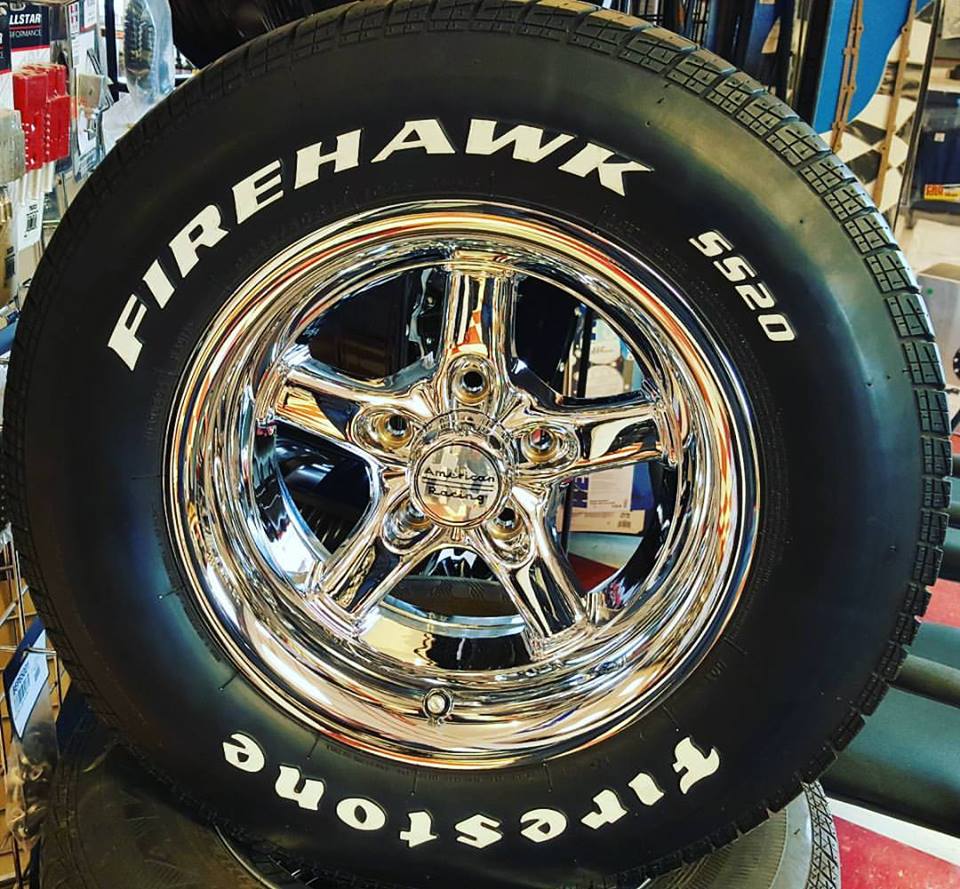 P255/60R15 Firestone Firehawk SS20 tires with 15×8.5 5-4.75 American Racing wheels